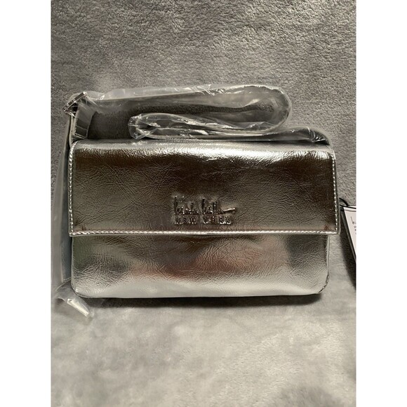 Nicole Miller Silver Shoulder Bag‎ Small Short Strap New York - Picture 1 of 14